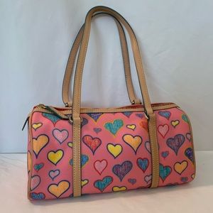 VINTAGE Dooney & Bourke Heart Barrel Bag